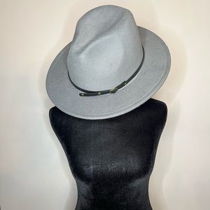 Grey Felt Hat with Black Belt OSFM